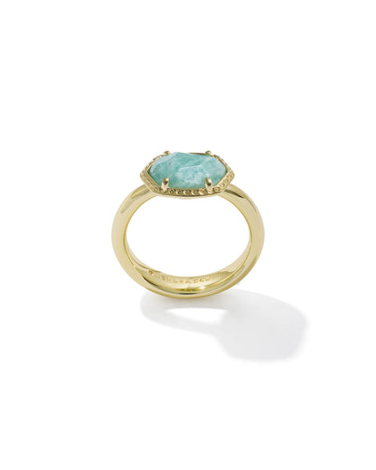 Kendra Scott Daphne Frame Band Ring in Teal | Size 8