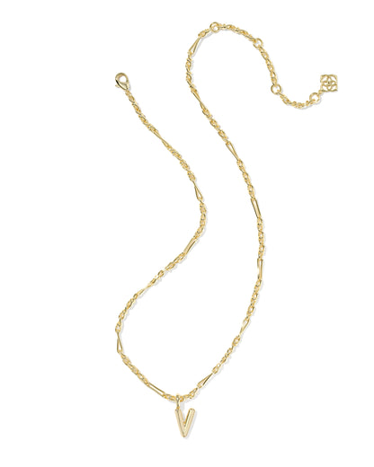 Kendra Scott Bubble Letter V Necklace