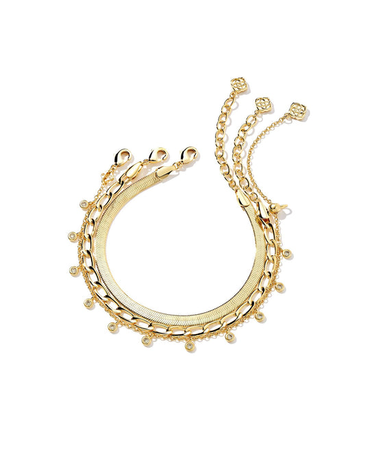 Kendra Scott Kassie Set of 3 Chain Bracelet in Gold