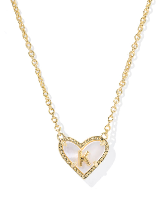 Kendra Scott Heart Letter Pendant Necklace | Letter K