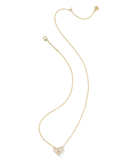 Kendra Scott Heart Letter Pendant Necklace | Letter K