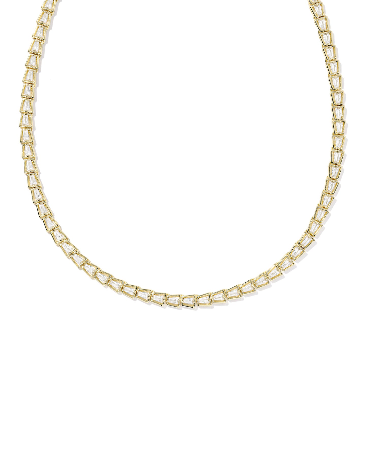 Kendra Scott Bella Tennis Necklace in Gold White CZ