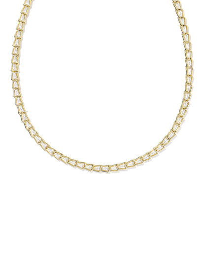 Kendra Scott Bella Tennis Necklace in Gold White CZ