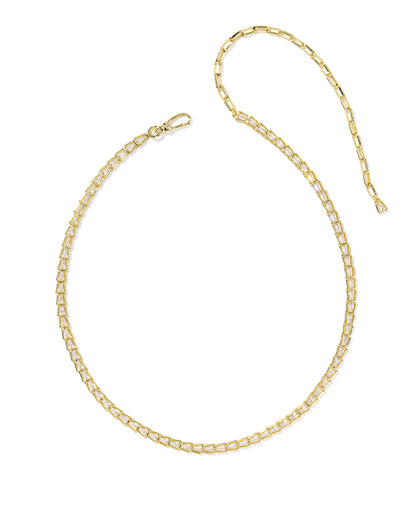 Kendra Scott Bella Tennis Necklace in Gold White CZ