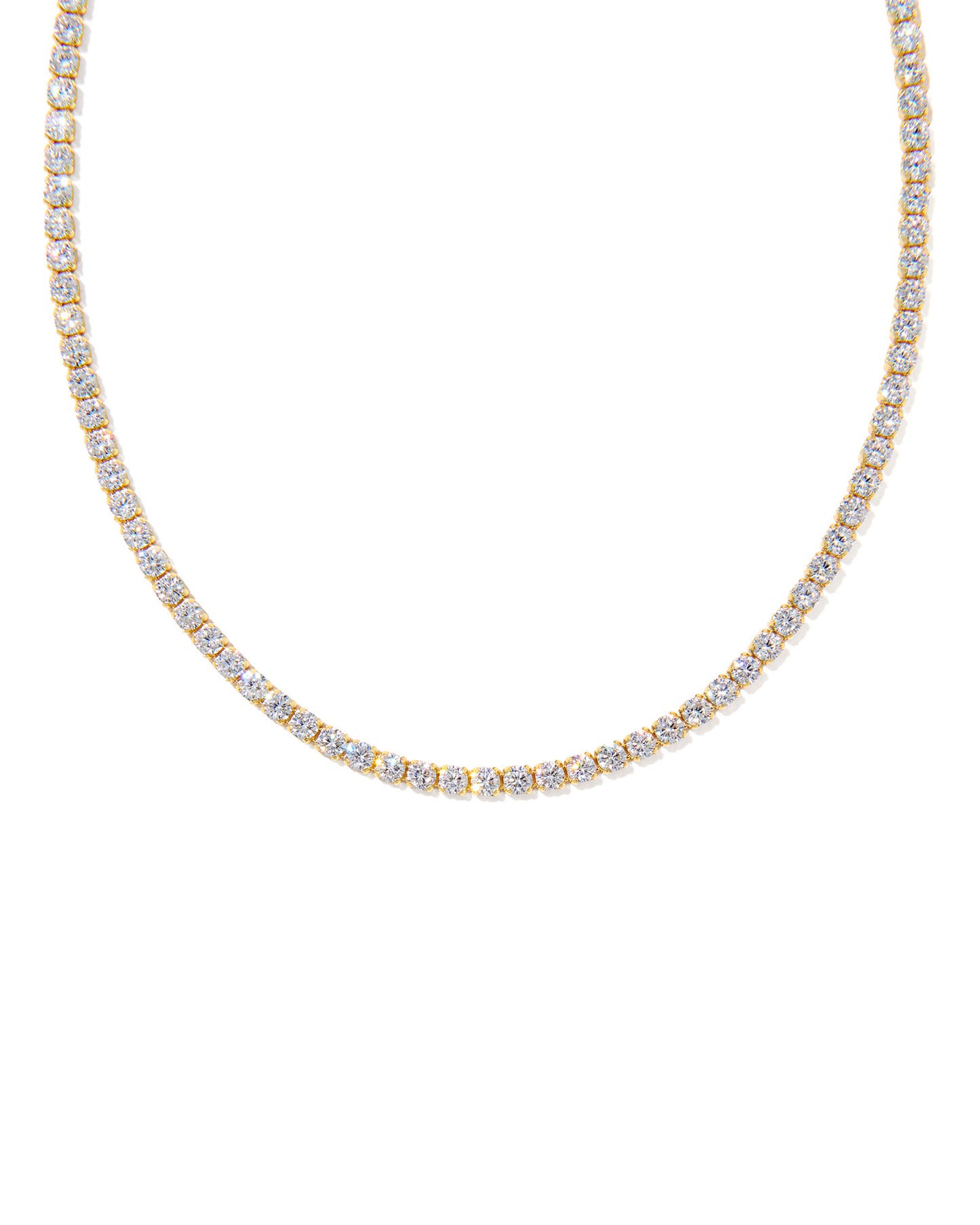 Kendra Scott Renee Tennis Necklace in Gold White CZ