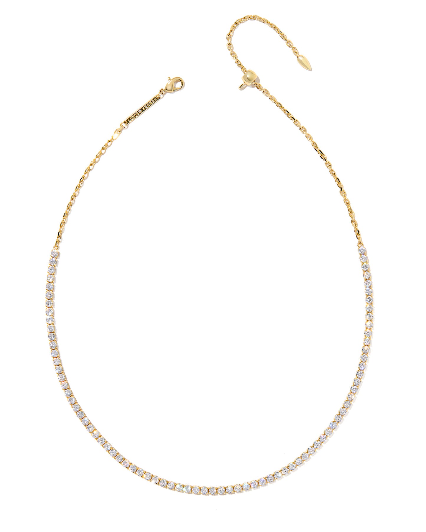 Kendra Scott Renee Tennis Necklace in Gold White CZ