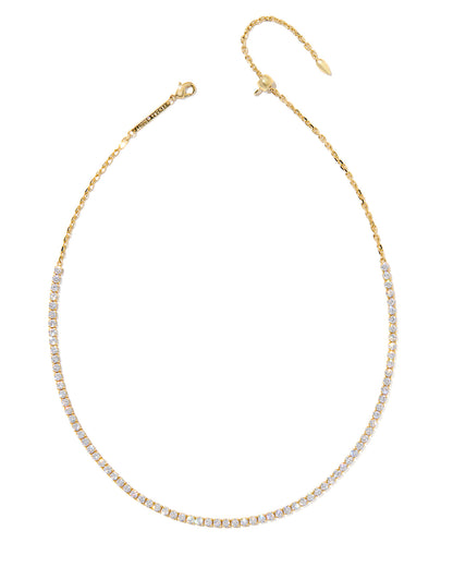 Kendra Scott Renee Tennis Necklace in Gold White CZ
