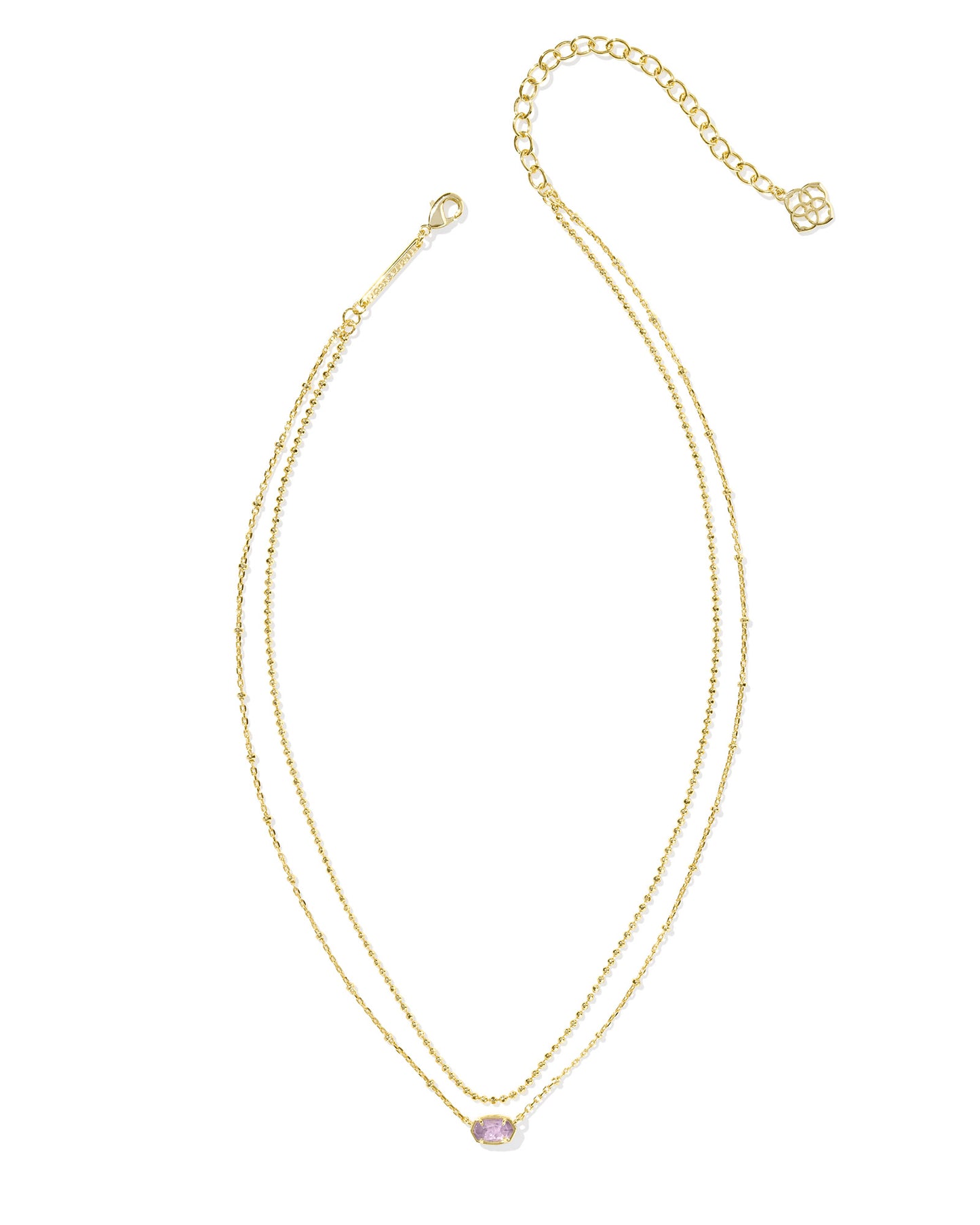 Kendra Scott Emilie Multi Strand Necklace in Gold Purple Amethyst