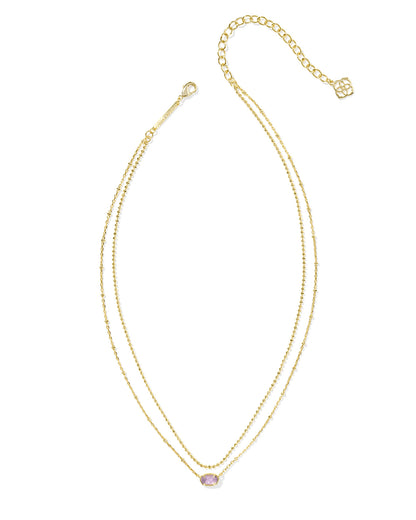 Kendra Scott Emilie Multi Strand Necklace in Gold Purple Amethyst
