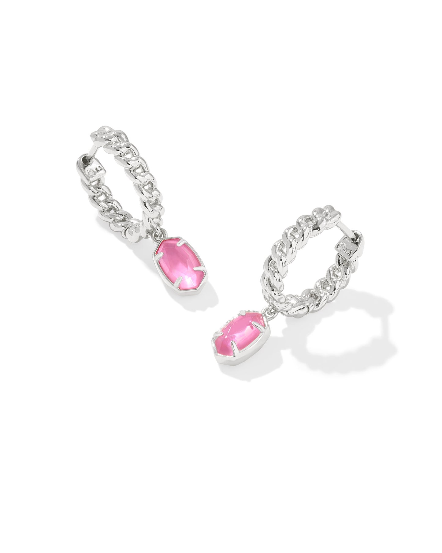 Kendra Scott Emilie Huggie Earrings in Silver Azalea Illusion