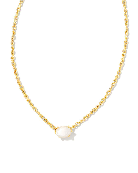 Kendra Scott Cailin Crystal Pendant Necklace in Gold Ivory Mother of Pearl