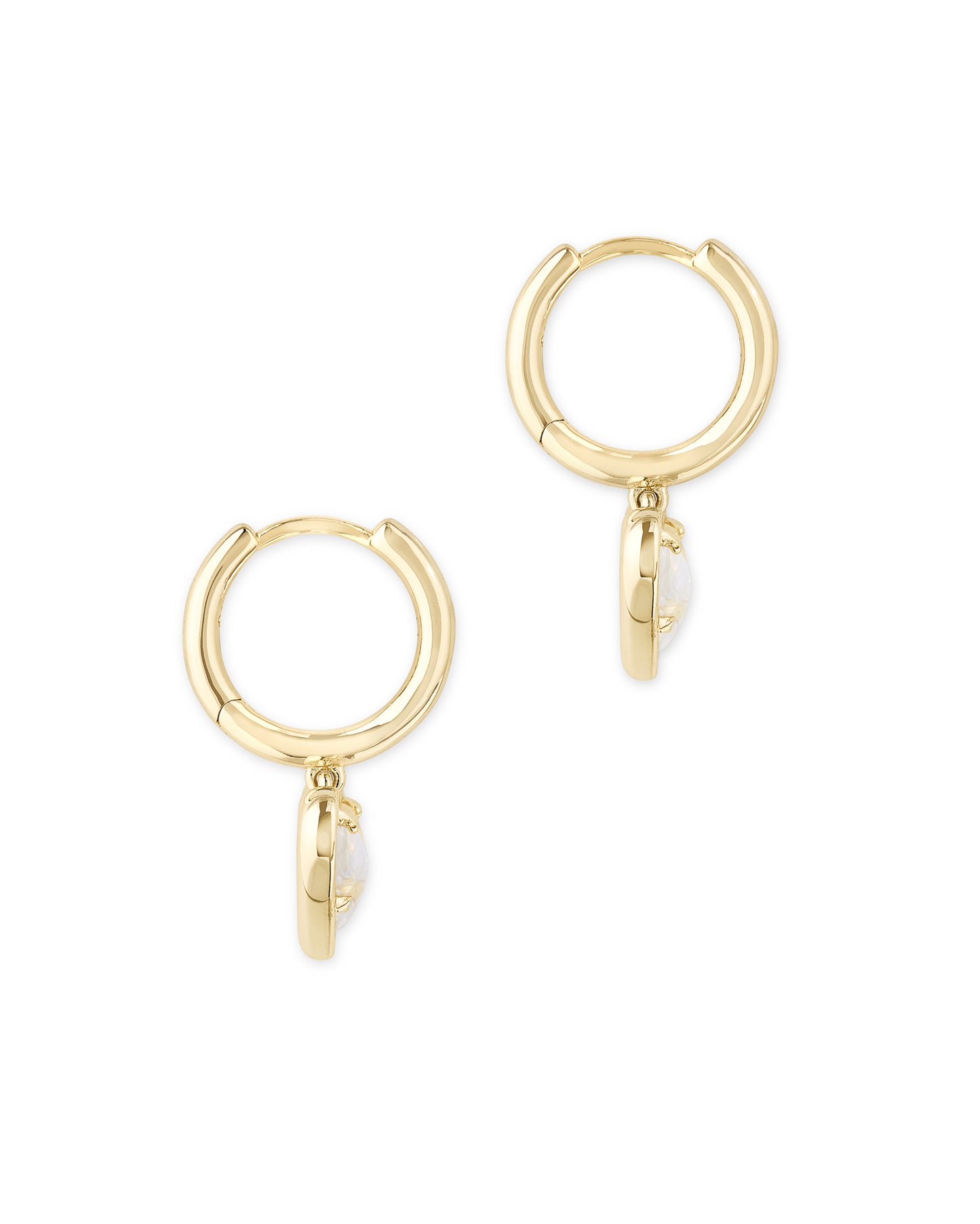 Kendra Scott Ari Heart Gold Huggie Earrings in Dichroic Glass
