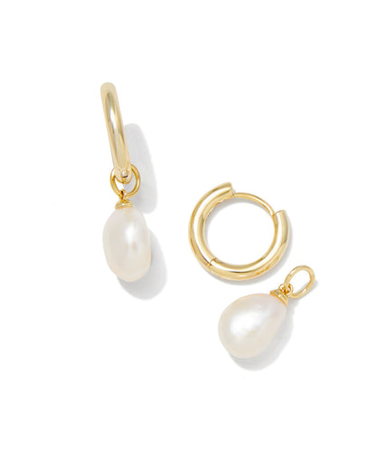 Kendra Scott Willa Pearl Huggie Earrings