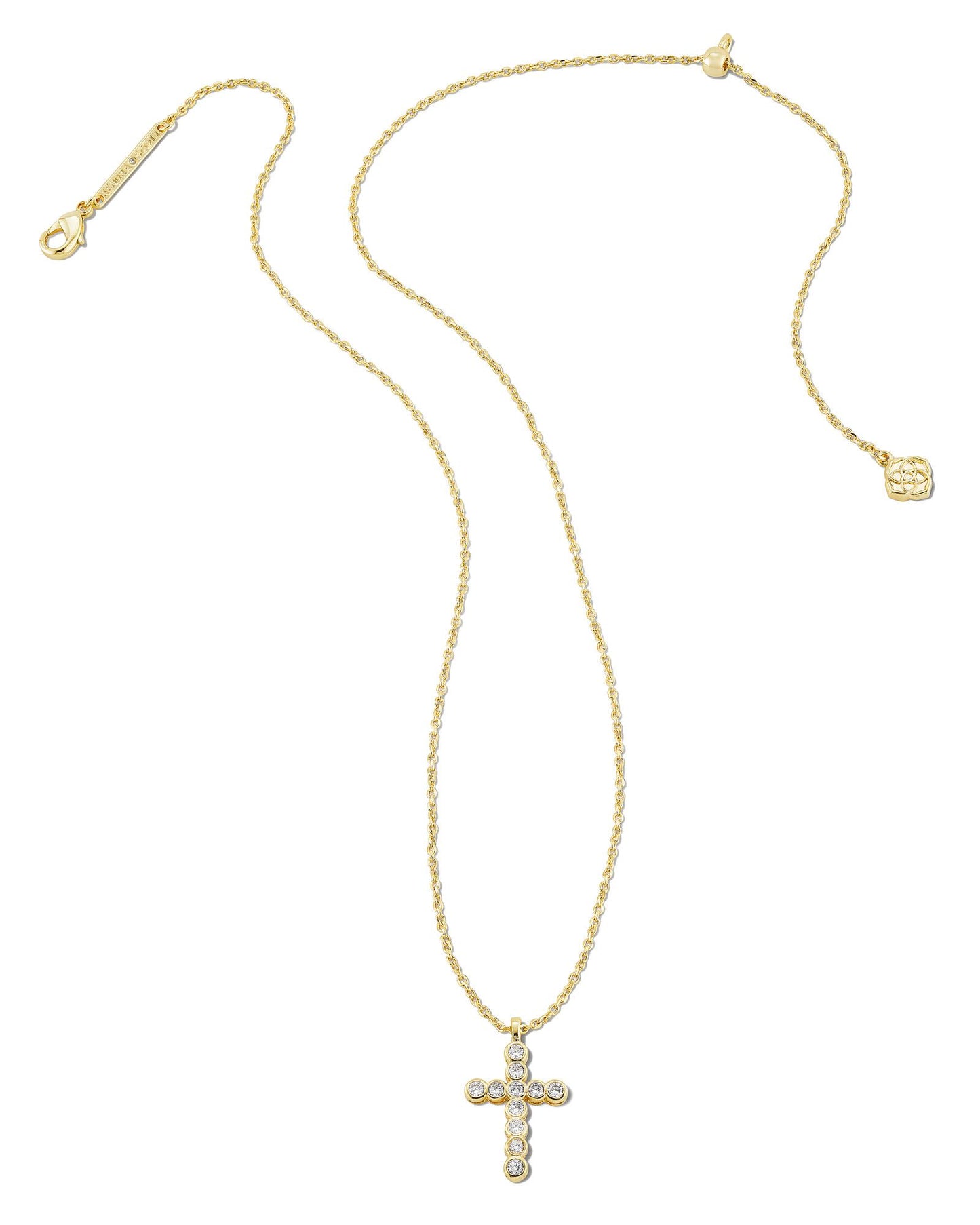 Kendra Scott Cross Crystal Pendant Necklace in Gold