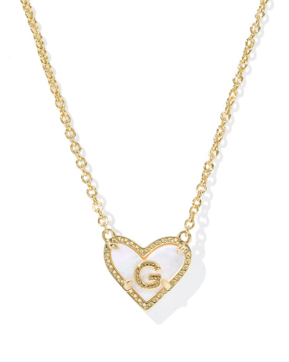 Kendra Scott Heart Letter Pendant Necklace | Letter G