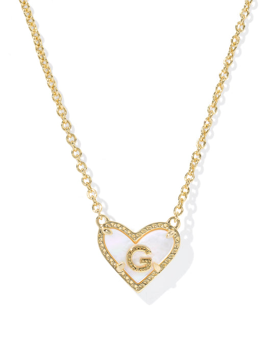 Kendra Scott Heart Letter Pendant Necklace | Letter G