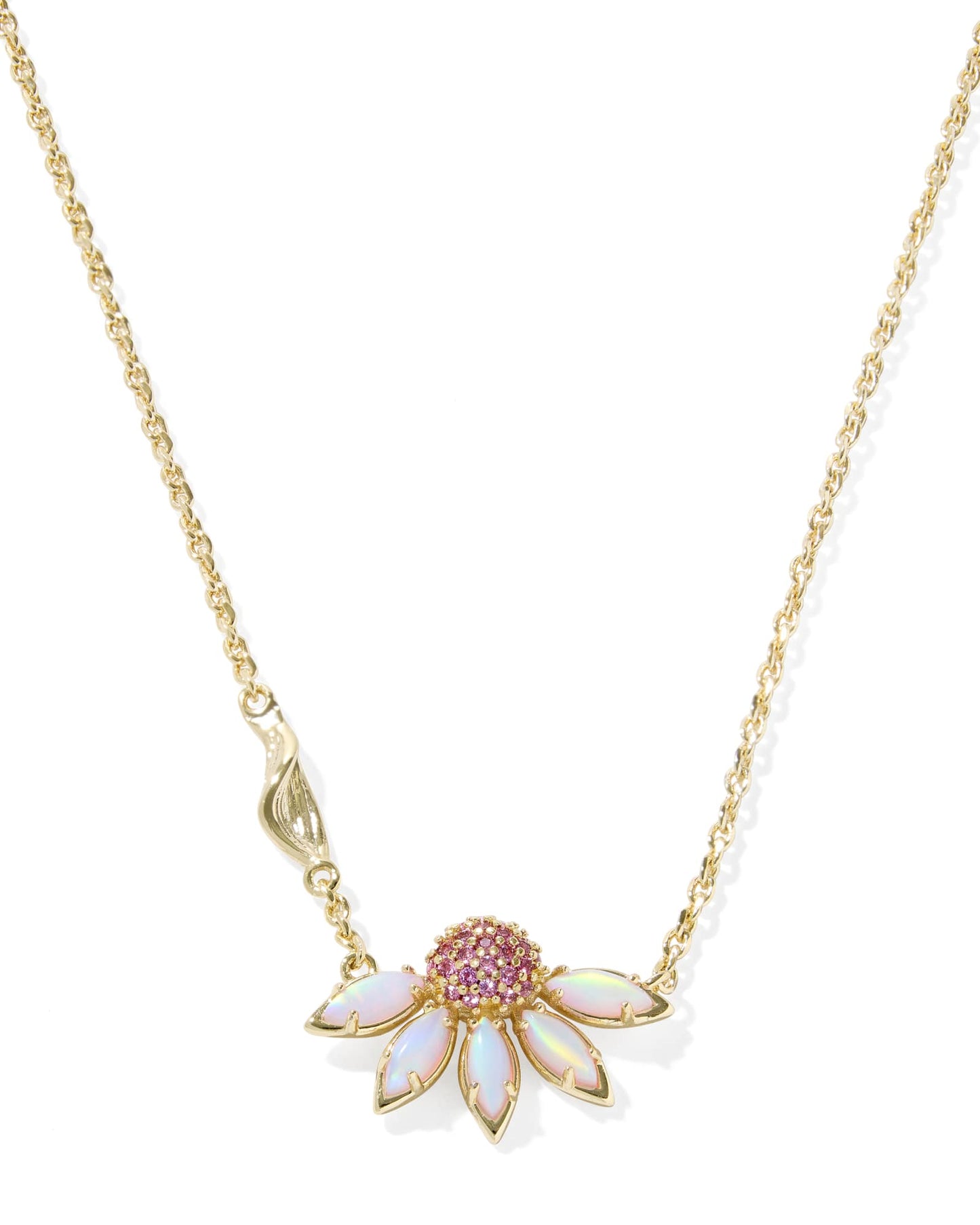 Kendra Scott Anya Flower Short Pendant Necklace in Light Pink