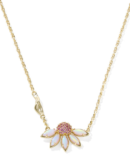 Kendra Scott Anya Flower Short Pendant Necklace in Light Pink