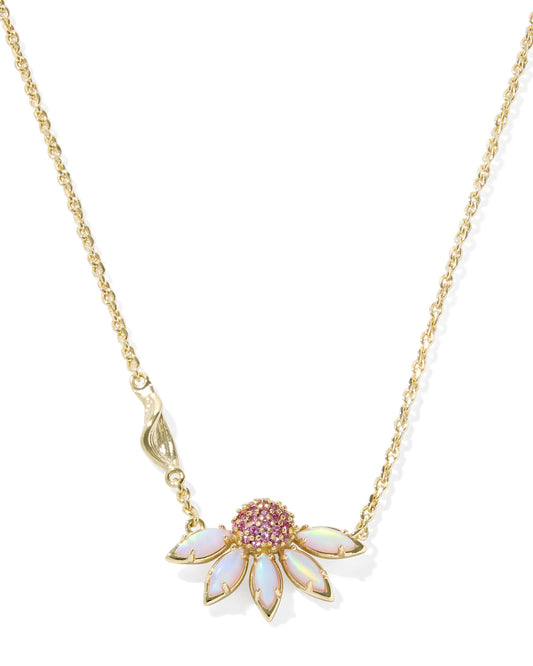 Kendra Scott Anya Flower Short Pendant Necklace in Light Pink