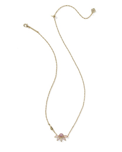 Kendra Scott Anya Flower Short Pendant Necklace in Light Pink